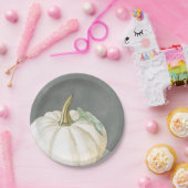 ファームハウスホワイト秋カボチャ ペーパープレート (パーティー)