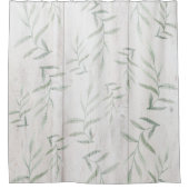 ファームハウスボタニカルホワイトウッド素朴葉ズ シャワーカーテン (正面)