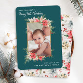 ファームハウスポインセチアメリーリトルクリスマスフォト シーズンカード