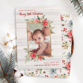 ファームハウスポインセチアメリーリトルクリスマスフォト シーズンカード