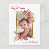 ファームハウスポインセチアメリーリトルクリスマスフォト シーズンポストカード (正面)