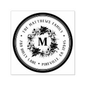 ファームハウスポインセチアリースホリデー差出人住所 セルフインキングスタンプ (デザイン)