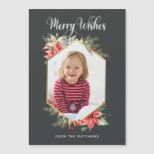 ファームハウスポインセチア素朴クリスマスフォトカード (正面)