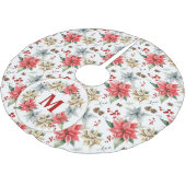 ファームハウスポインセチラスティックウィンターブロージホワイト ブラッシュドポリエステルツリースカート (アングル)