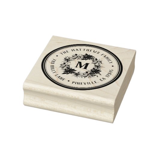 ファームハウスポインセティアクリスマスカード差出人住所 ラバースタンプ (スタンプ)