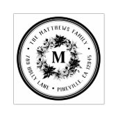 ファームハウスポインセティアクリスマスカード差出人住所 ラバースタンプ (インプリント)