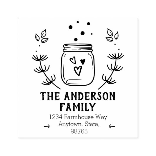 ファームハウスメイソンジャー差出人住所 ラバースタンプ (インプリント)