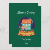 ファームハウスメリークリスマススノーグローブサンタキツネ シーズンカード (正面/裏面)