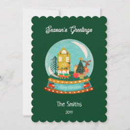 ファームハウスメリークリスマススノーグローブサンタディア シーズンカード