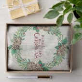 ファームハウスメリークリスマスリースパインコーンホリー 薄葉紙 (ギフト)