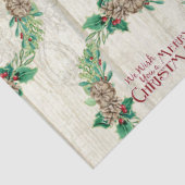 ファームハウスメリークリスマスリースパインコーンホリー 薄葉紙 (詳細)