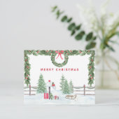 ファームハウスメ素朴リークリスマスメールシーン ポストカード (スタンド正面)