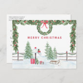 ファームハウスメ素朴リークリスマスメールシーン ポストカード (正面/裏面)