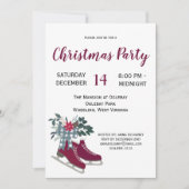 ファームハウスモダンアイススケートクリスマスパーティー 招待状 (正面)