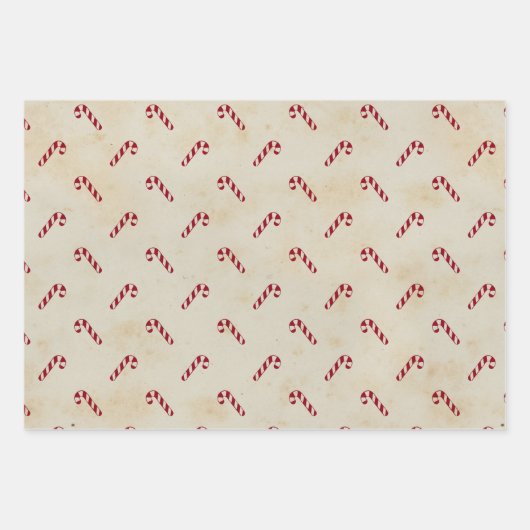 ファームハウスモダンクリスマスキャンディーケーン ラッピングペーパーシート (正面)