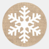 ファームハウスモダンクリスマススノーフレークバ素朴ラップ ラウンドシール (正面)