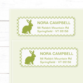 ファームハウスモダングリーンハレギンガム差出人住所 ラベル