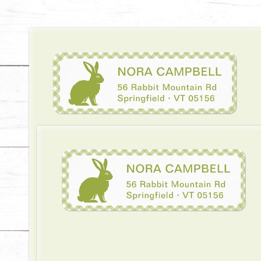 ファームハウスモダングリーンハレギンガム差出人住所 ラベル