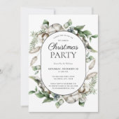 ファームハウスモダングリーンリークリスマスパーティー 招待状 (正面)