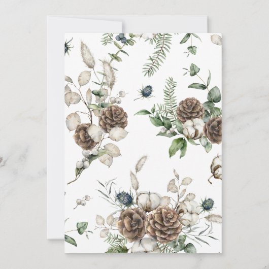 ファームハウスモダングリーンリークリスマスパーティー 招待状 (裏面)