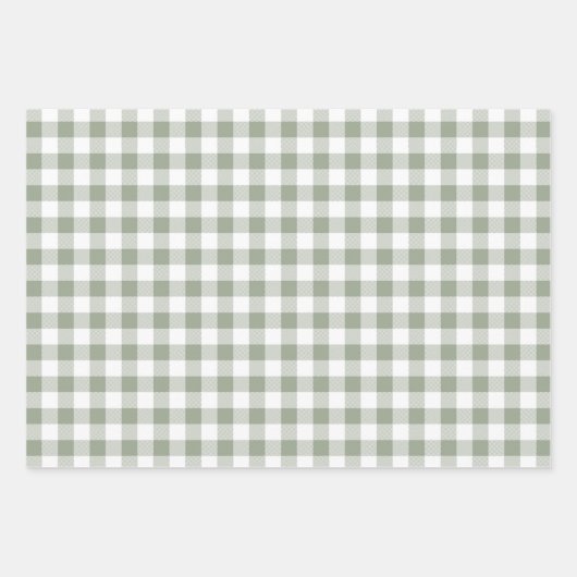 ファームハウスモダンセージグリーンホリデーギフト ラッピングペーパーシート (正面3)