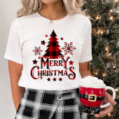 ファームハウスモダンバッファロープレイドメリークリスマス Tシャツ