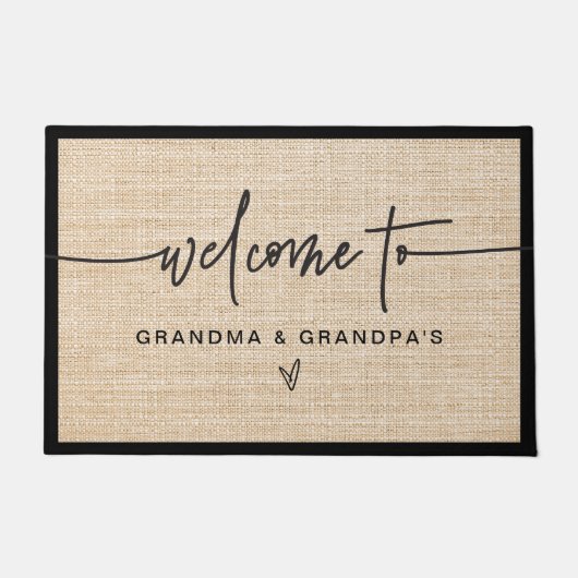 ファームハウスモダンバーラップグランマ&グランパスウェルカム ドアマット (正面)