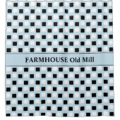 ファームハウスモダンブルーブラックシャワーカーテン シャワーカーテン (正面)