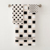 ファームハウスモダンベージュブラックバスタオルセット バスタオルセット (インサイチュ)