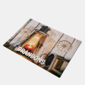 ファームハウスモダンランタンウッド引っ越し祝いパーティーギフト ドアマット (アングル)