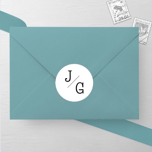 ファームハウスモノグラム結婚のラウンドステッカー ラウンドシール