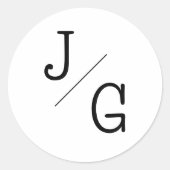 ファームハウスモノグラム結婚のラウンドステッカー ラウンドシール (正面)