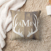 ファームハウスライトバーンウッドホワイトディアー〔雄ジカの〕枝角 クッション (ブランケット)