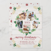 ファームハウスリースクリスマススクリプトw家族の写真 シーズンカード (正面/裏面)
