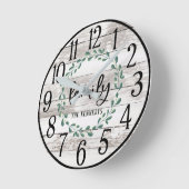 ファームハウスリースファミリーネームカスタム時計 ラウンド壁時計 (傾斜)