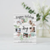 ファームハウスリースフォトコラージクリスマス シーズンポストカード (スタンド正面)