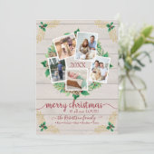 ファームハウスリース素朴クリスマスw家族写真 シーズンカード (スタンド正面)