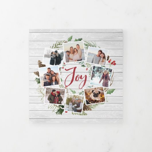 ファームハウスリース |写真数々の 三つ折りクリスマスカード (カバー)