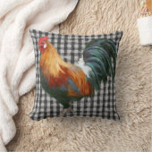 ファームハウスルスター素朴カントリーブラックアンドホワイト クッション (ブランケット)