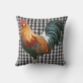 ファームハウスルスター素朴カントリーブラックアンドホワイト クッション (裏面)