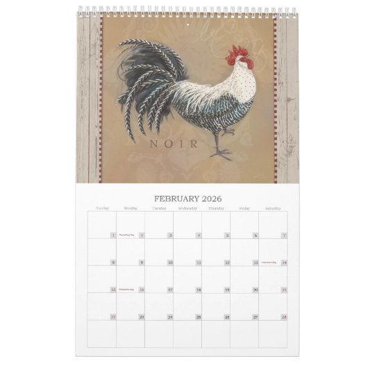 ファームハウスルースターズカレンダー2025 カレンダー (2月 2026)