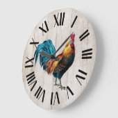 ファームハウスルースター ラージ壁時計 (傾斜)