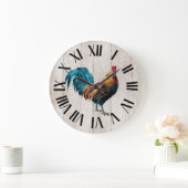 ファームハウスルースター ラージ壁時計 (ホーム)