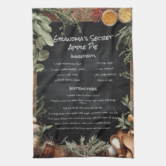 ファームハウスレシピ縁どシャルボード キッチンタオル (縦)