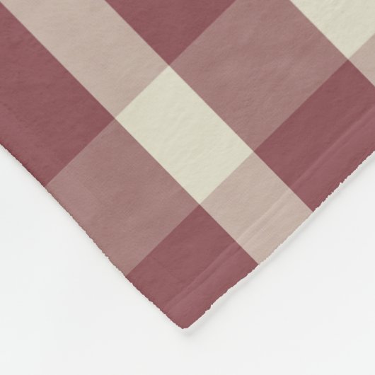 ファームハウスレッドクリームプレイド フリースブランケット (角)