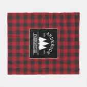 ファームハウスレッドバッファロープレイドファミリー名 フリースブランケット (正面(横))