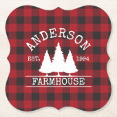 ファームハウスレッドバッファロープレイドファミリー名 ペーパーコースター (正面)