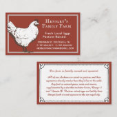 ファームハウスレッドヴィンテージヘンエッグビジネスカード 名刺 (正面/裏面)