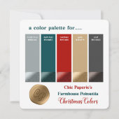 ファームハウスレッド＆ゴールド クリスマスカラー パレット カード (正面)