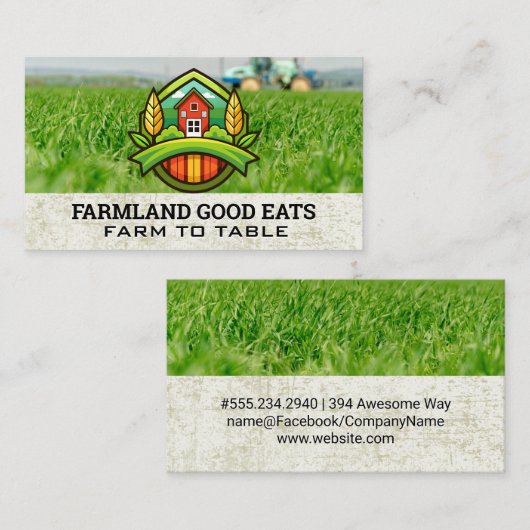 ファームハウスロゴ | グラス | トラクター 名刺 (正面/裏面)